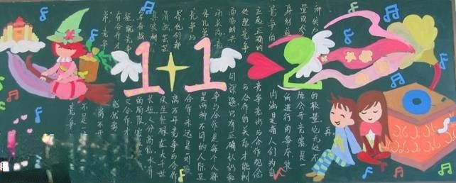 校园创新思维板报实例：1+1>2（图6）