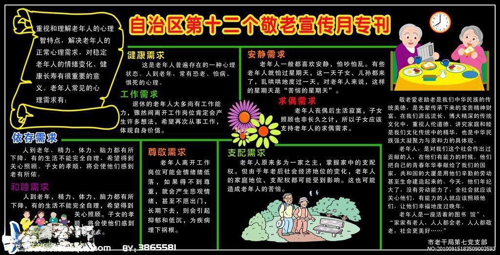 敬老宣传月黑板报设计图-电子版