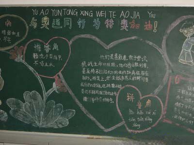 小学生迎奥运黑板报：与奥运同行为特奥加油