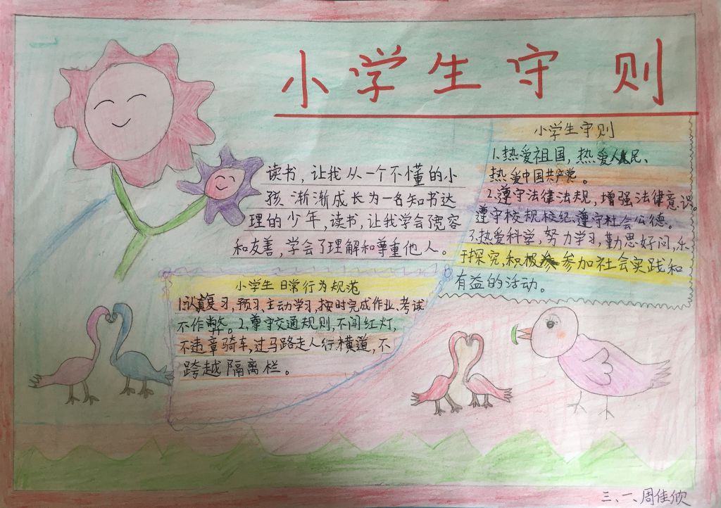 学习小学生守则手抄报图片