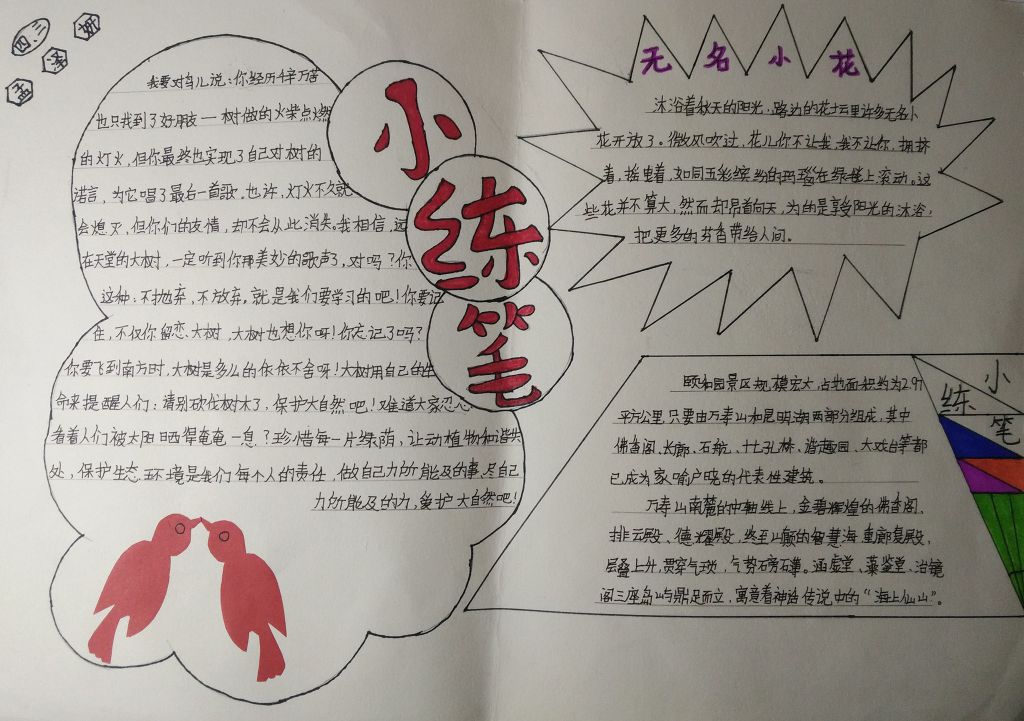 小学生小练笔手抄报