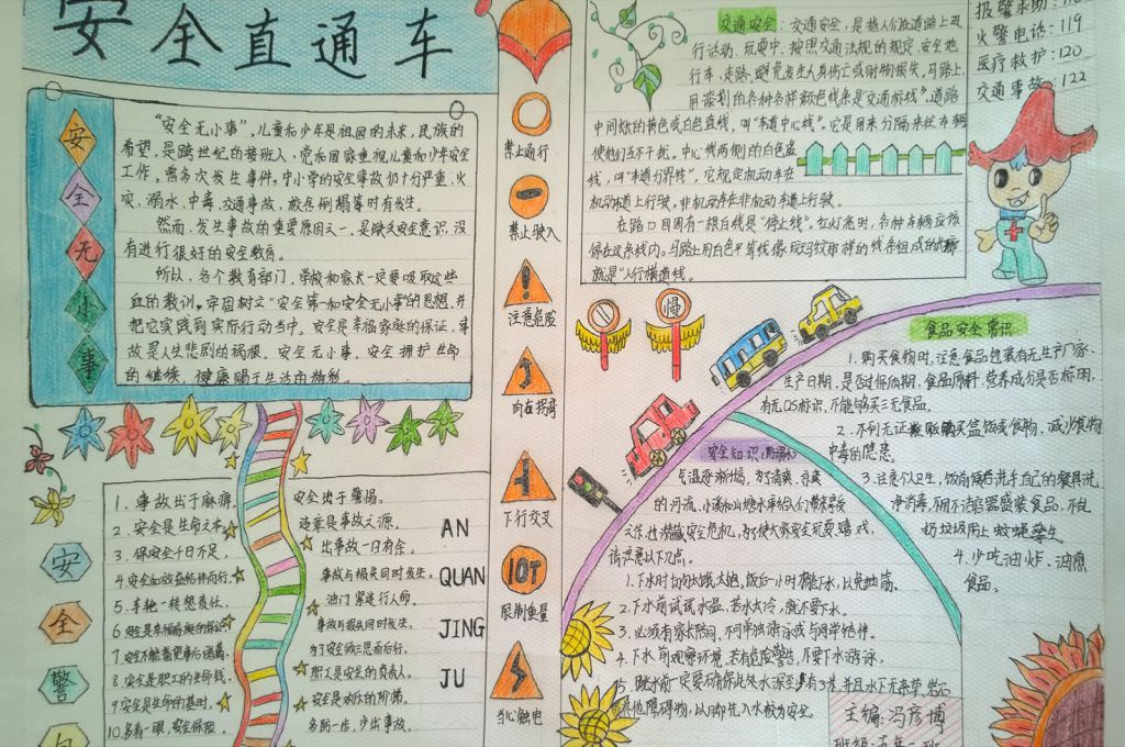 学安全知识做安全卫士手抄报