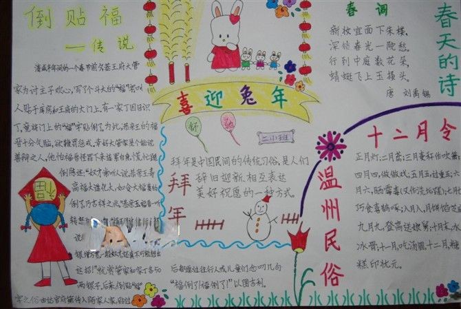 二年级春节手抄报图片
