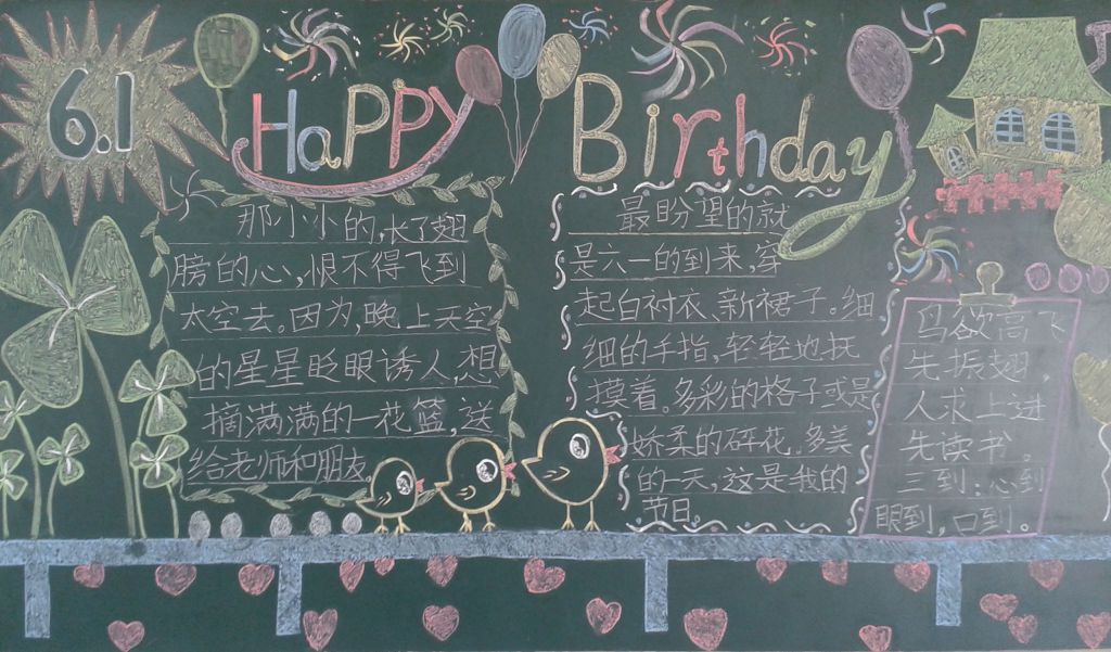 Happy Birthday黑板报图片