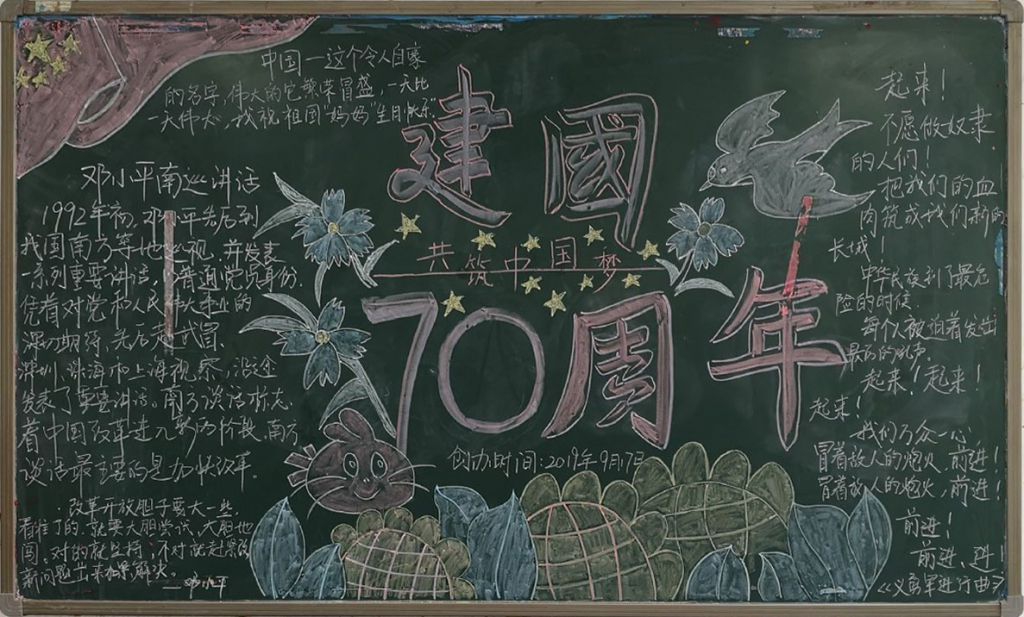 2022年建国70周年黑板报