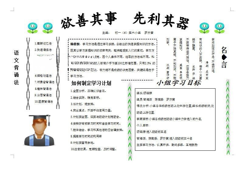 关于学习方法手抄报