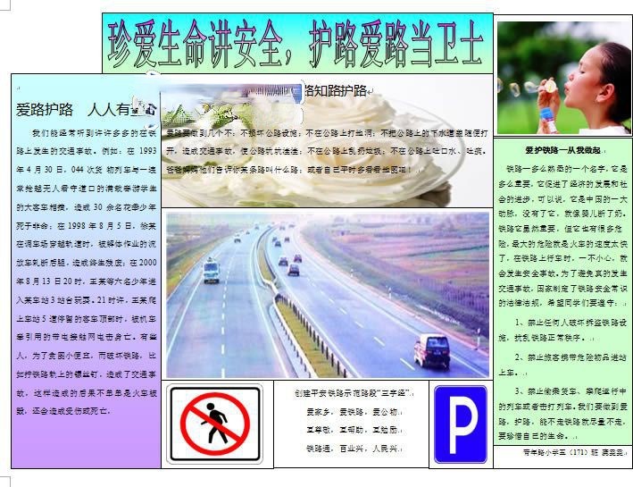 爱路护路手抄报