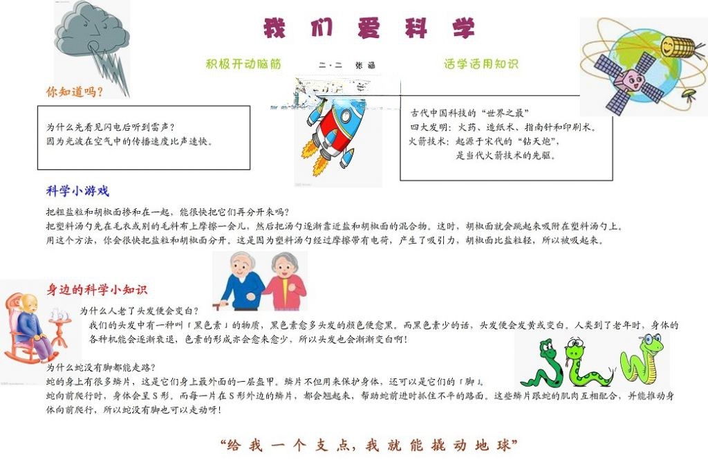 我们爱科学电子手抄报参考图