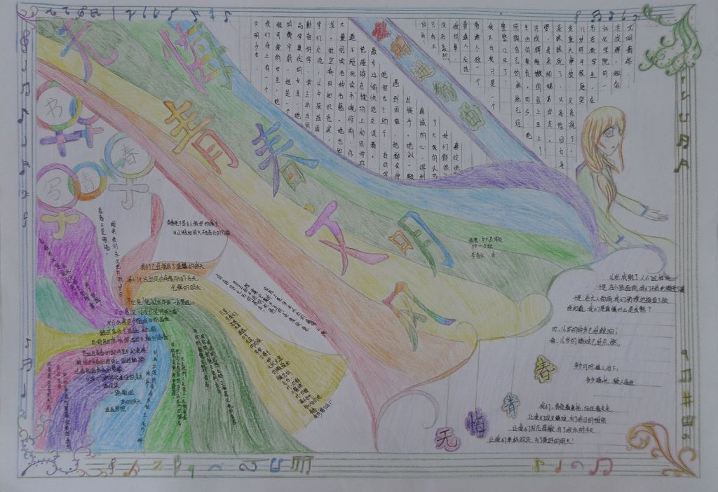 无悔青春文明风手抄报