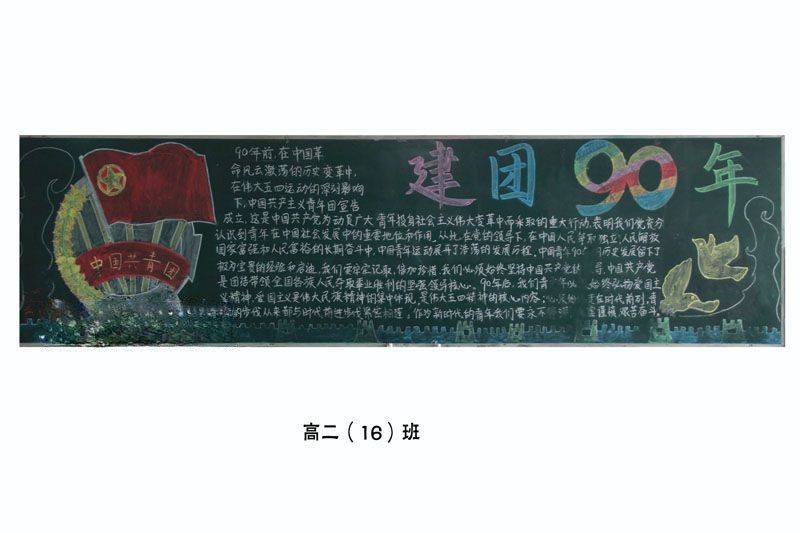 建团90周年黑板报