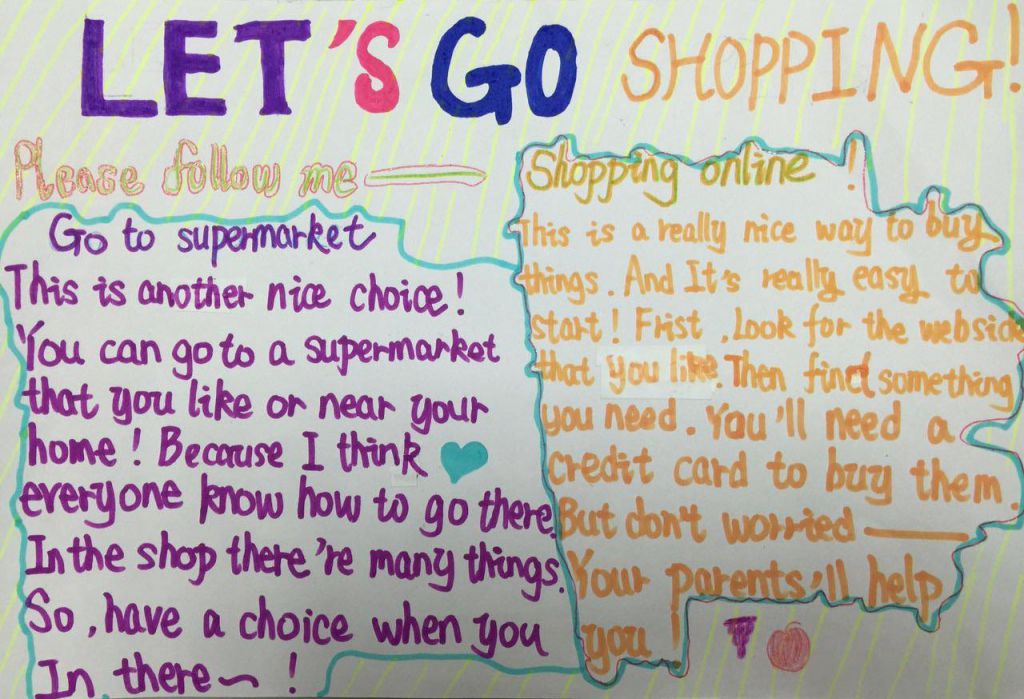 go shoping手抄报