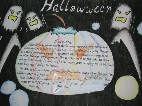 万圣夜Halloween手抄报版面设计图