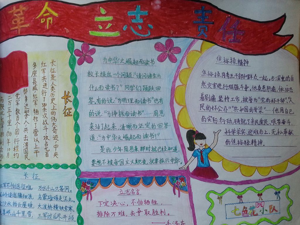 革命励志责任手抄报