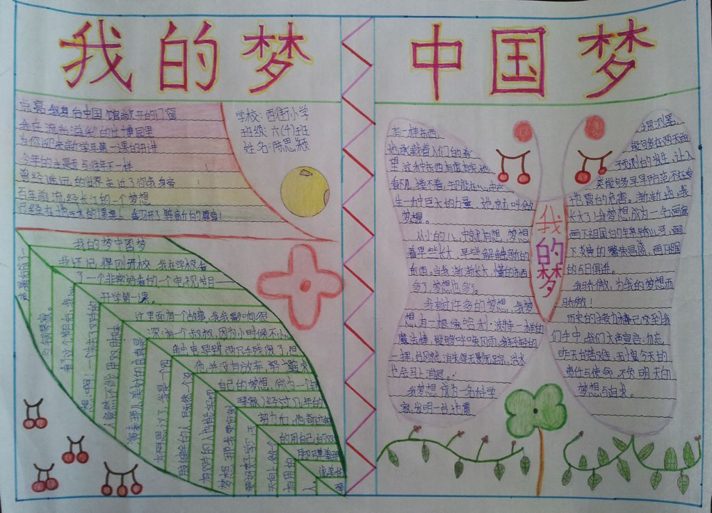 六年级我的梦中国梦手抄报