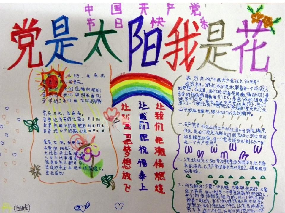 小学生党是太阳我是花版面设计图