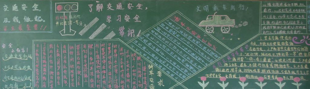 了解交通安全学习安全常识黑板报