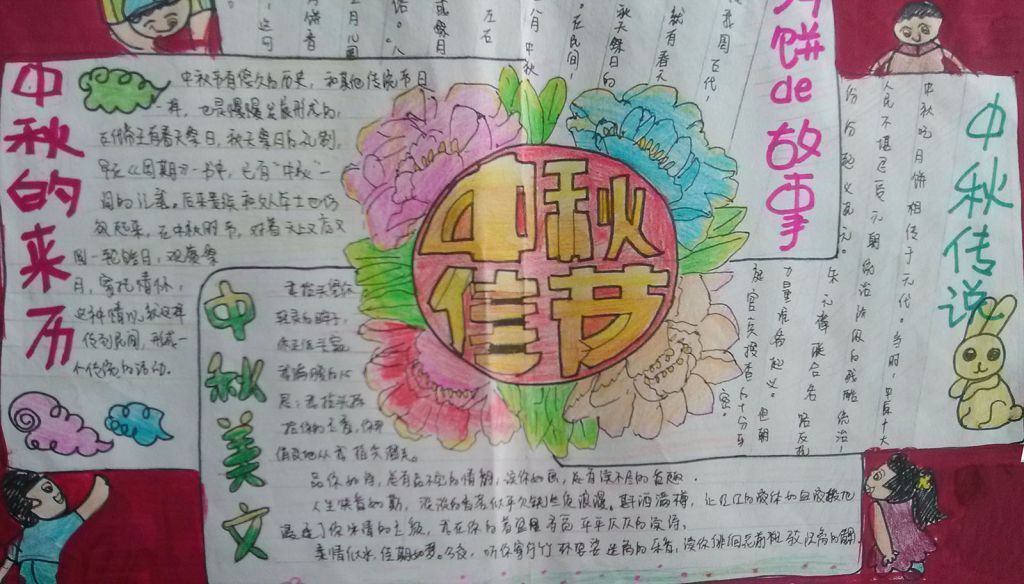 特教高中生中秋节手抄报