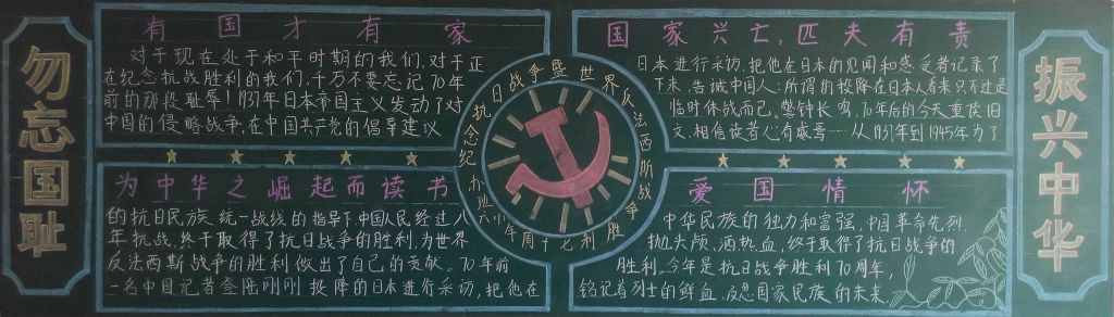 勿忘国耻振兴中华黑板报图片