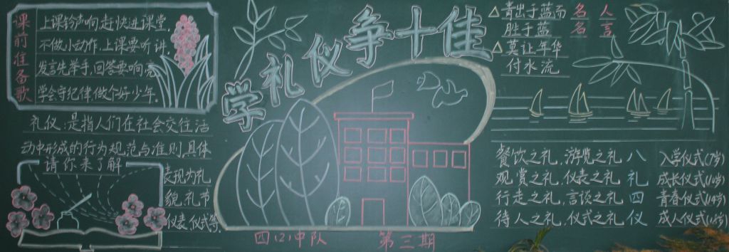 学礼仪争十佳黑板报图片大全