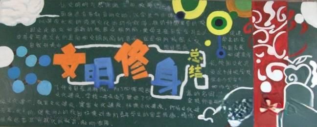 “文明修身总结谈”主题黑板报作品欣赏