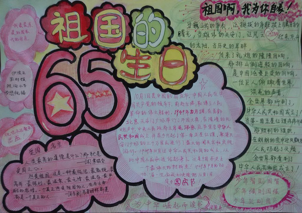 祖国的66岁生日手抄报