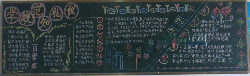 学规范知礼仪黑板报图片