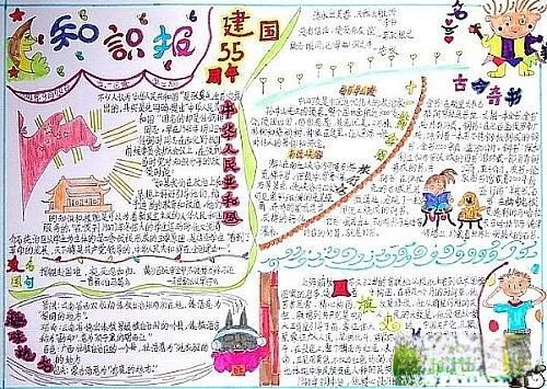 小学生庆祝建国九十周年手抄报