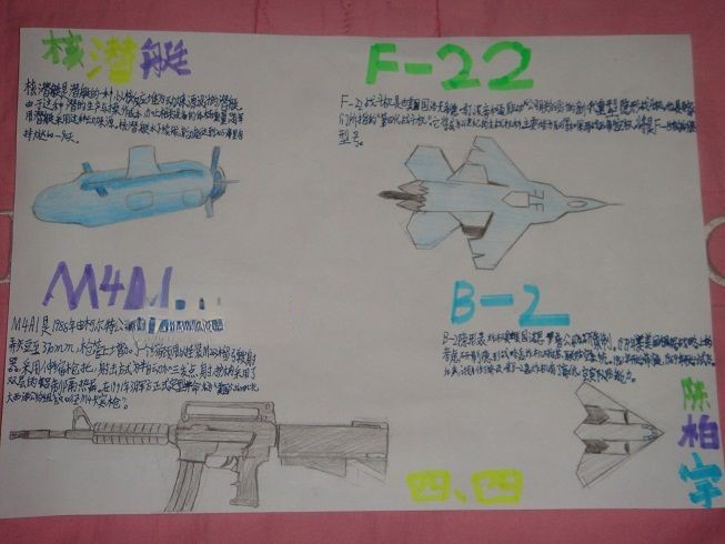 现代武器手抄报图片
