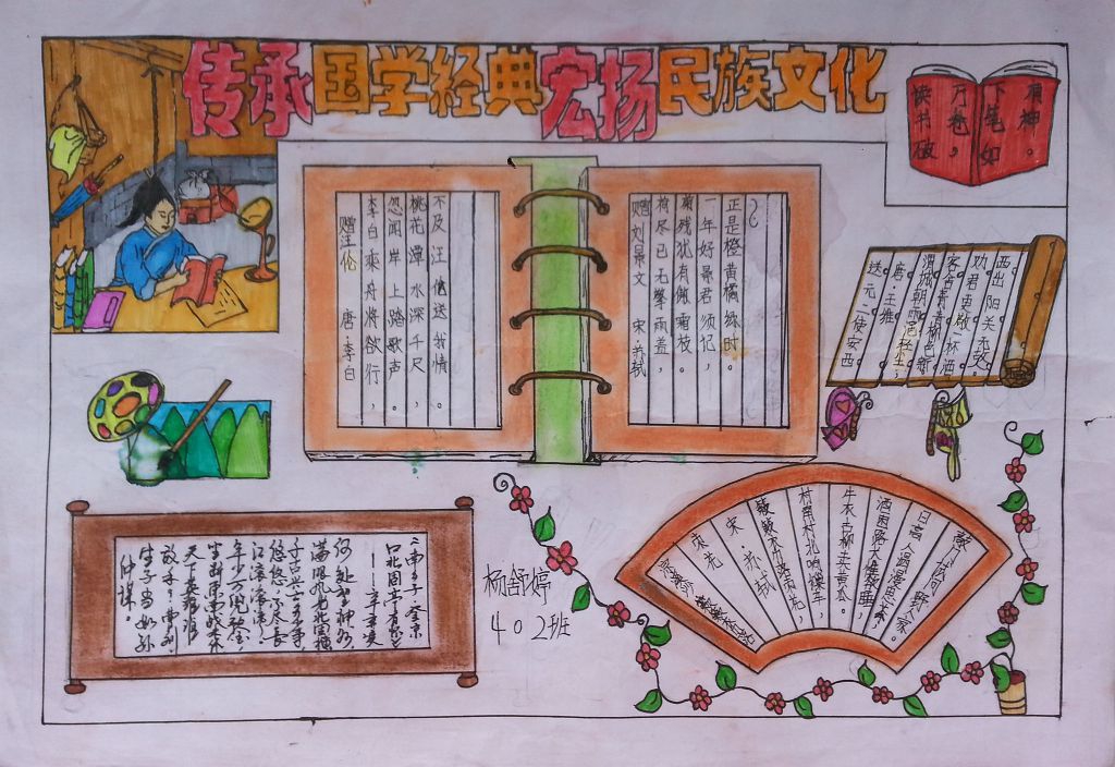 传承国学经典弘扬民族文化手抄报