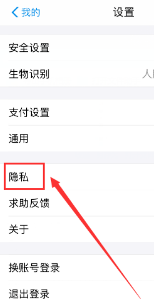 支付宝隐私开关在哪里
