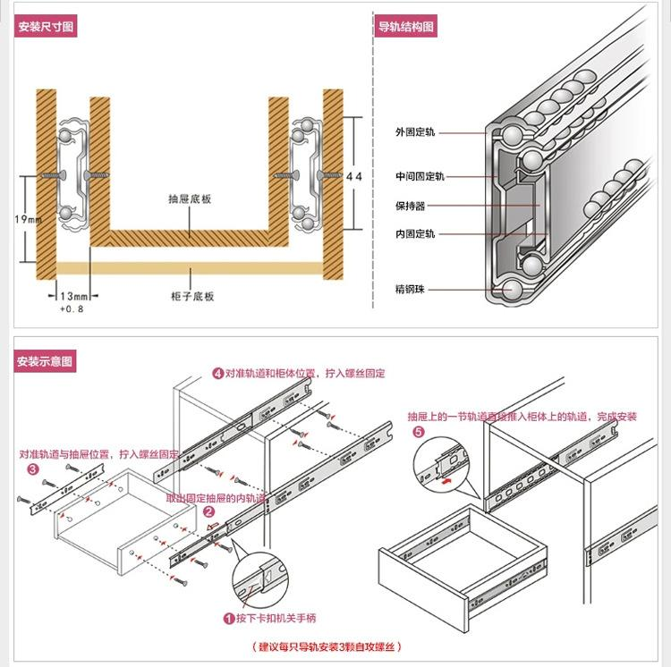 抽屉滑轨怎么安装？抽屉滑轨安装图解
