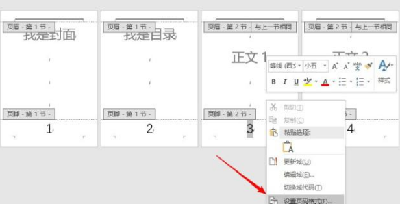 word怎么从第三页设置页码为1