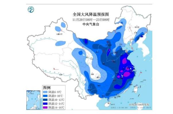 冷空气要持续多久 全国羽绒服预警地图